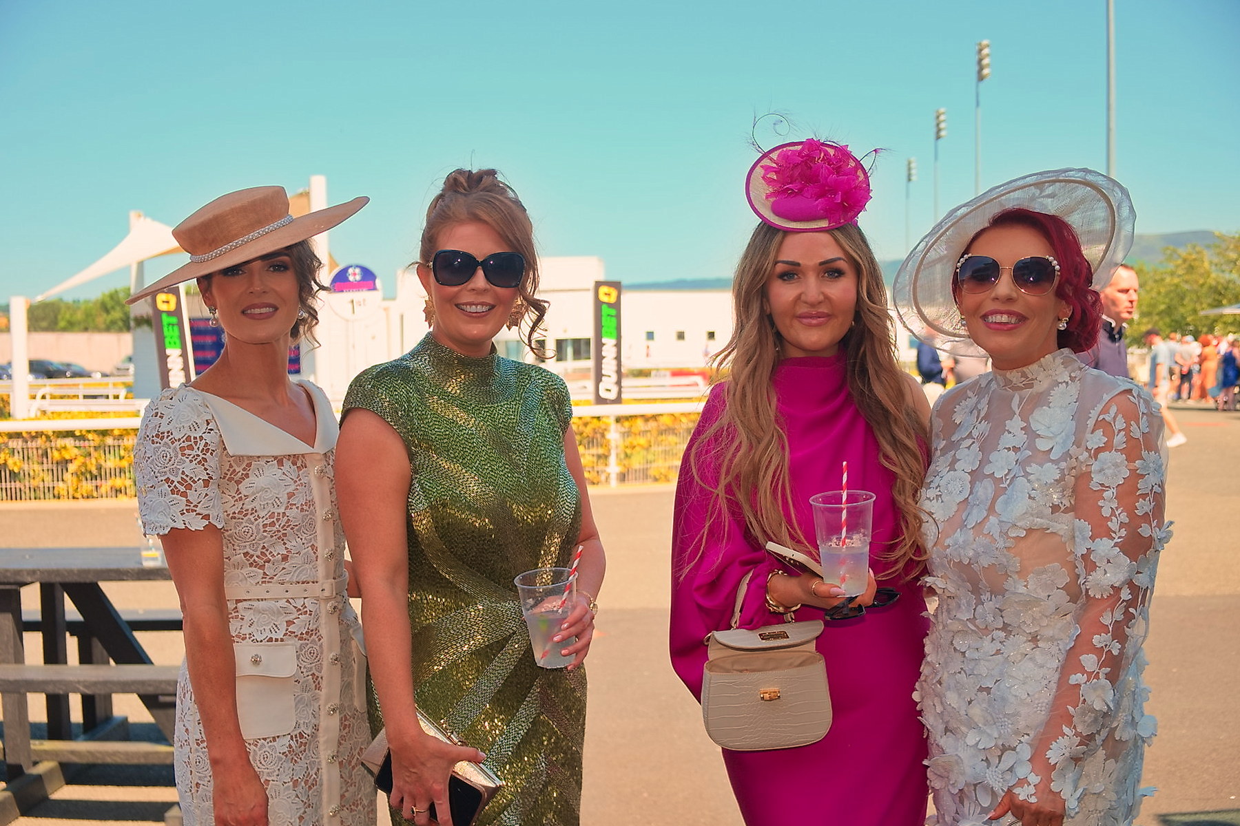 Bronagh Reel, Arlene Donnelly - Selfish Beauty,  Karen Bolton  and Sharon Liggett at Ladies Day at Dundalk Races12 July 2025Dundalk Stadium Dundalk Co.Louth CREDIT: LiamMcArdle.com