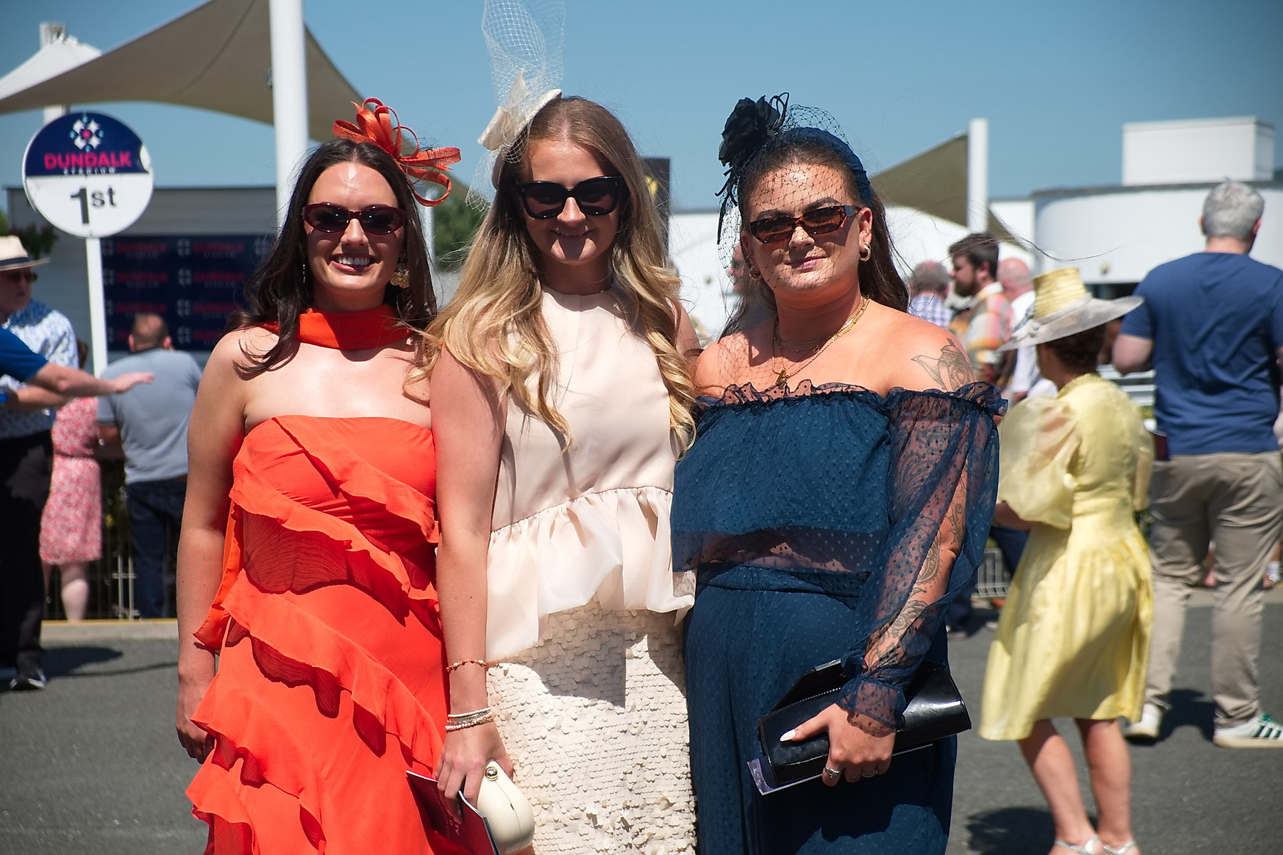 Kerrie Campbell Aisling Noonan and Finnoughla Madden at Ladies Day at Dundalk Races12 July 2025Dundalk Stadium Dundalk Co.Louth CREDIT: LiamMcArdle.com