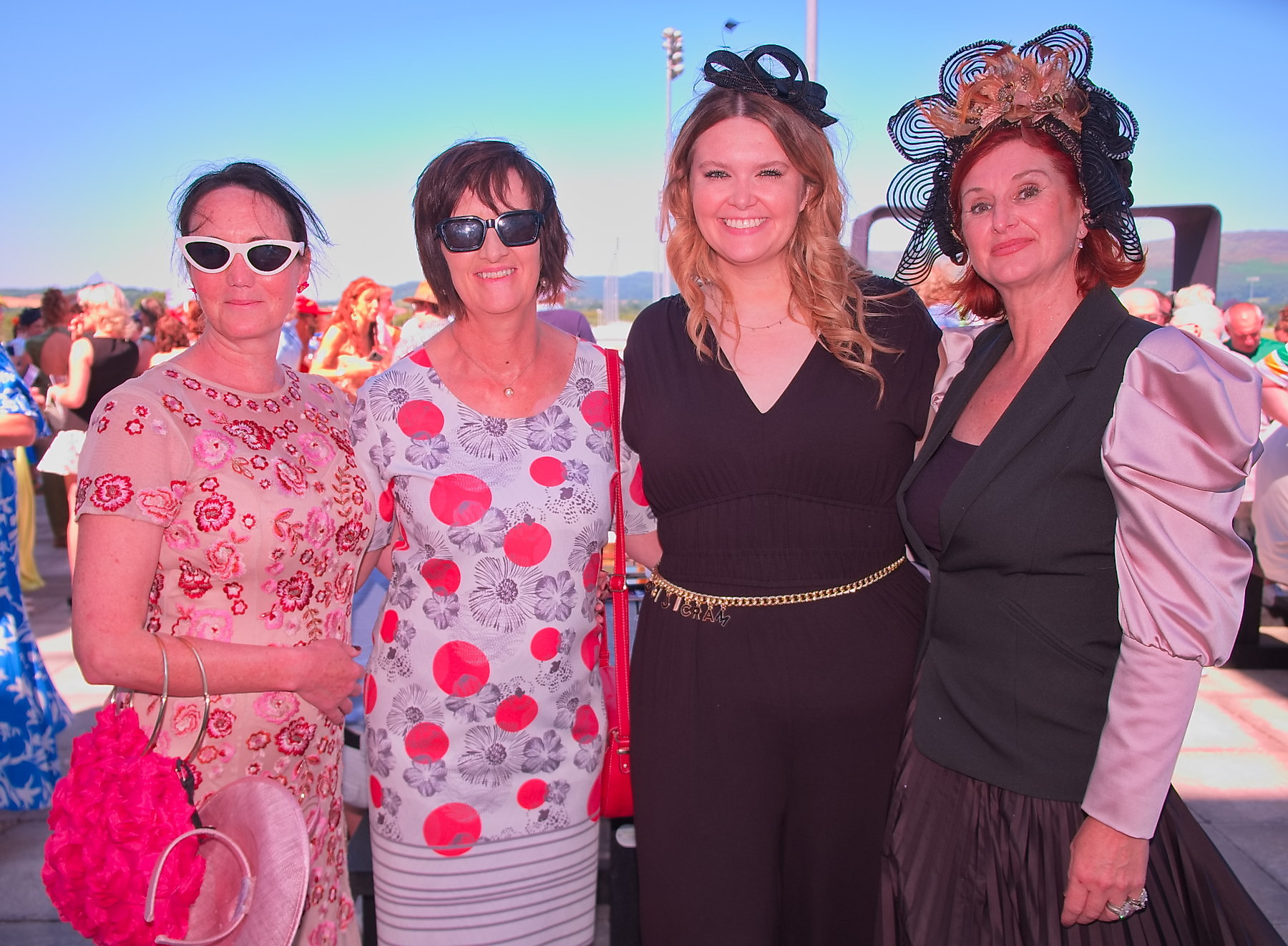 Audrey Tully Joan Fox Dearbhla Sloan and Elaine O'Connor at Ladies Day at Dundalk Races12 July 2025Dundalk Stadium Dundalk Co.Louth CREDIT: LiamMcArdle.com
