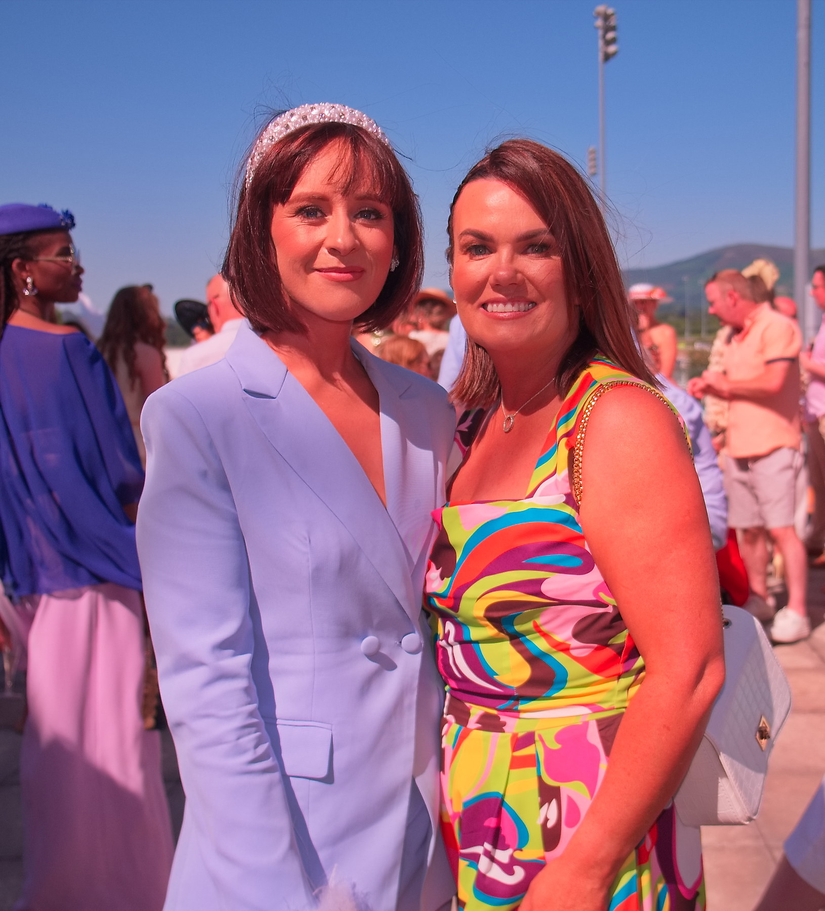 Ciara and Ann Marie at Ladies Day at Dundalk Races12 July 2025Dundalk Stadium Dundalk Co.Louth CREDIT: LiamMcArdle.com