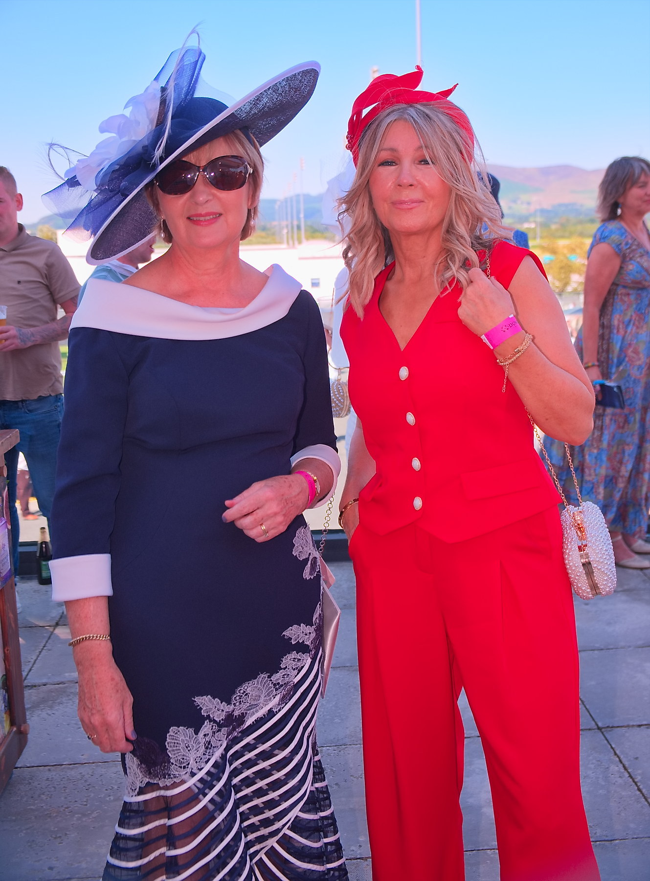 Nuala O'Hare and Jackie Johnston at Ladies Day at Dundalk Races12 July 2025Dundalk Stadium Dundalk Co.Louth CREDIT: LiamMcArdle.com