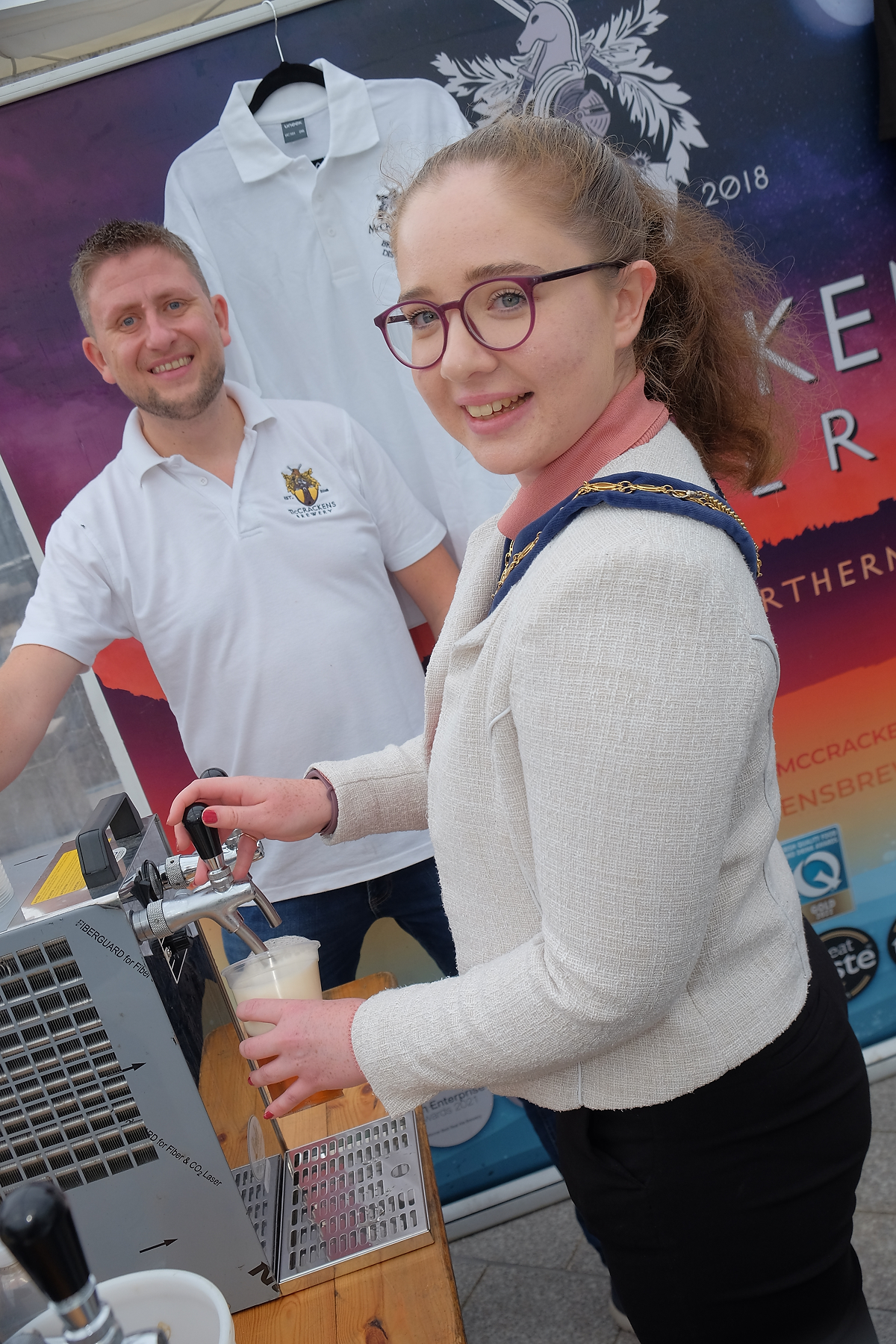 Deputy Lord Mayor Jessica Johnston with Ryan McCracken, McCracken Ales at Armagh Food and Cider Weekend
6 September 2025
Armagh
CREDIT: LiamMcArdle.com