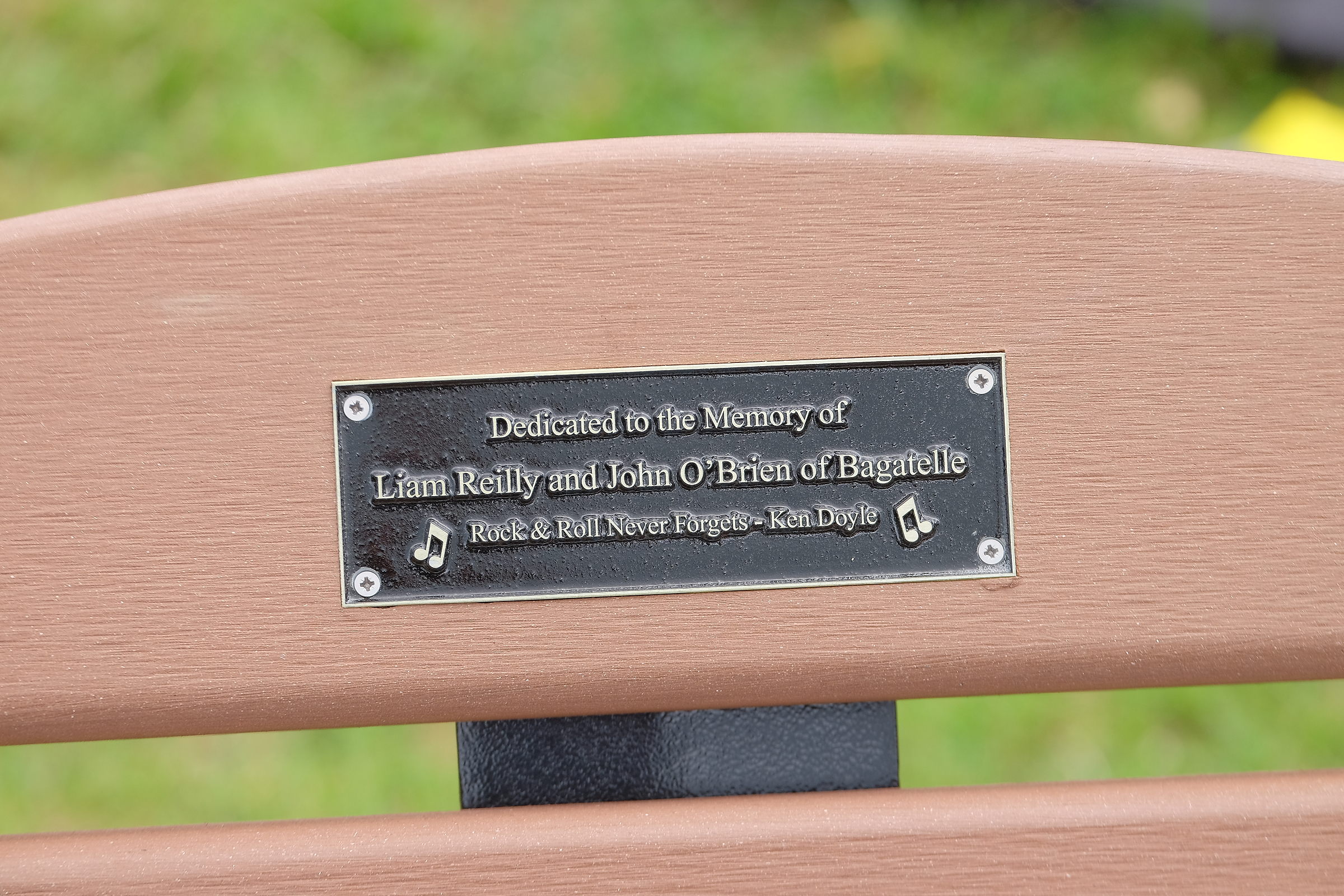 Bagatelle Bench unveiled on Bray Head
Ken Doyle of legendary Bagatelle with Erika Doyle - Cathaoirleach Bray Municipal District unveils a new bench to celebrate Bagatelle
Bray 

07 September 2025

Credit: LiamMcArdle.com