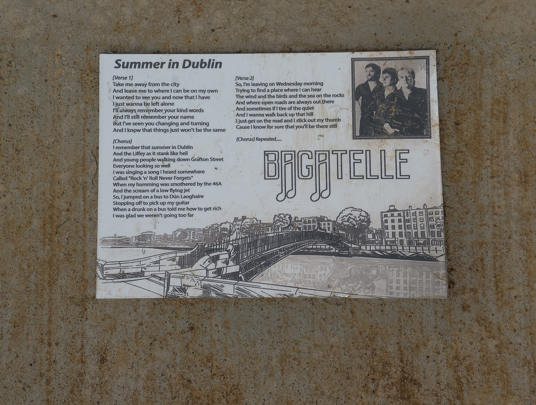 Bagatelle Bench unveiled on Bray Head
Ken Doyle of legendary Bagatelle with Erika Doyle - Cathaoirleach Bray Municipal District unveils a new bench to celebrate Bagatelle
Bray 

07 September 2025

Credit: LiamMcArdle.com