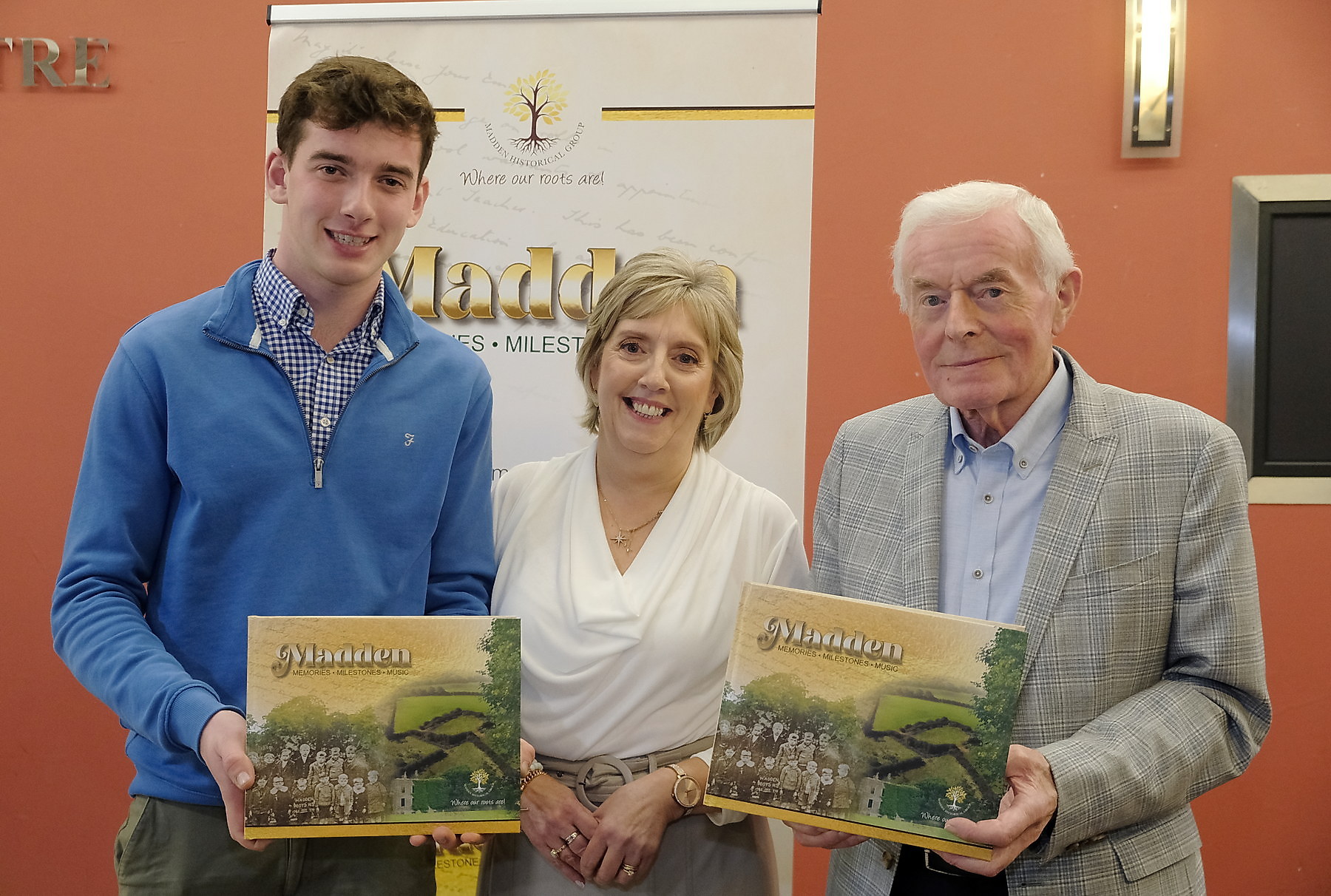 Ryan McParland, Eileen Maguire and John Woods at Launch of Madden -Memories, Milestones and Music11 December 2025Armagh City Hotel Armagh   CREDIT: LiamMcArdle.com